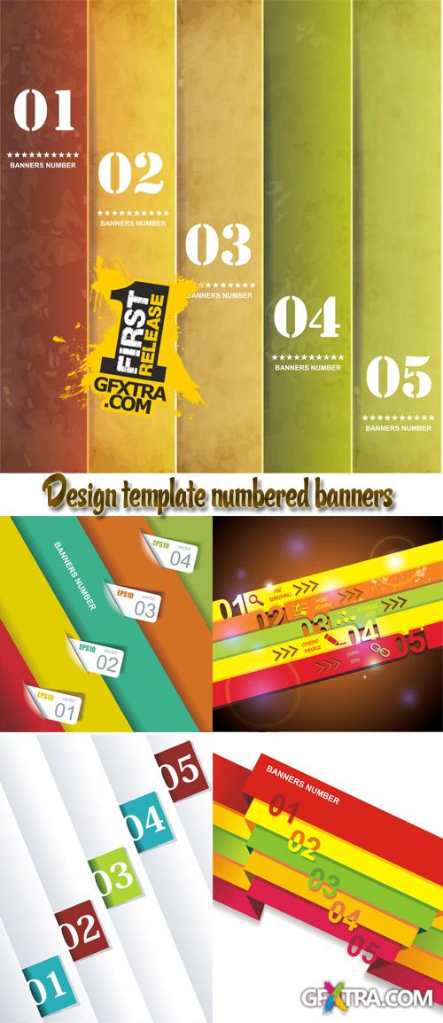 Stock: Design template numbered banners