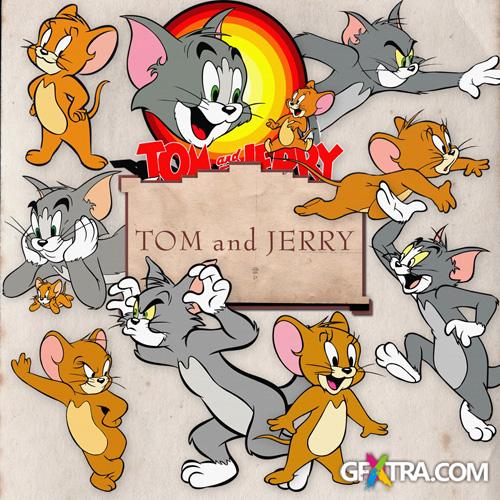Scrap-set - Tom and Jerry Illustrations In PNG