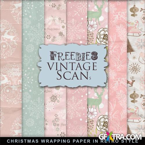 Textures - Christmas Wrapping Paper In Retro Style