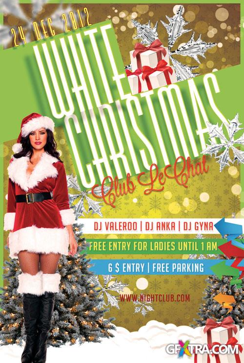 White Christmas Party Flyer/Poster PSD Template #1