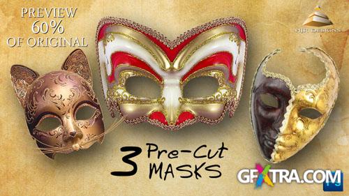 3 Carnaval Masks PSD Template