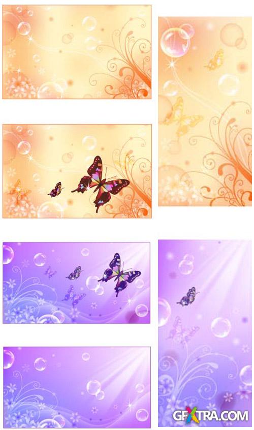 Shining Natural Background with Butterflyes