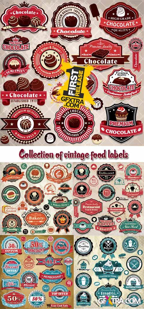 Stock: Collection of vintage food labels