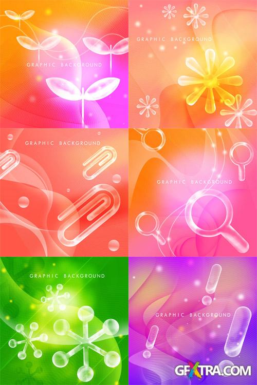 6 PSD - Colored abstract graphic backgrounds vol.1