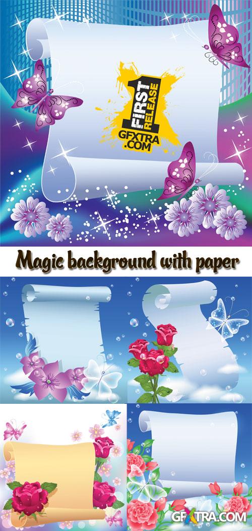 Stock: Magic background with paper