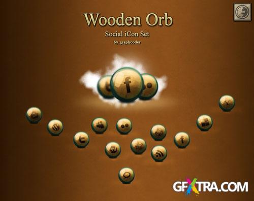 Wooden Orb Social Icons