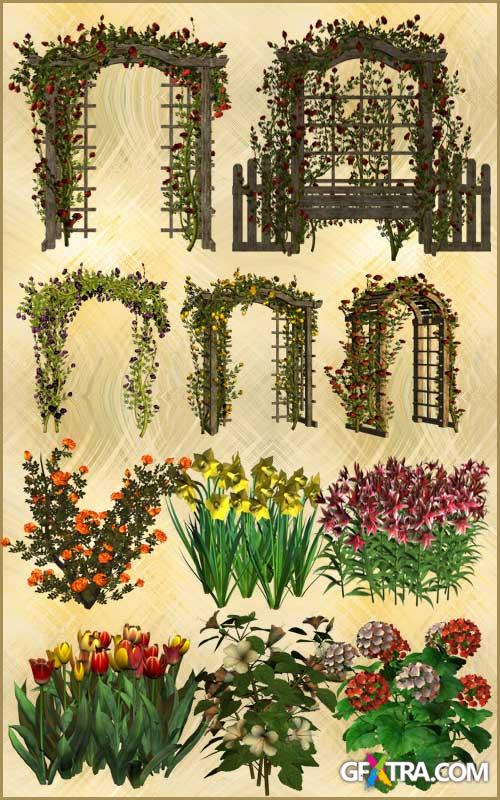 Clipart PNG - Arches and flowers