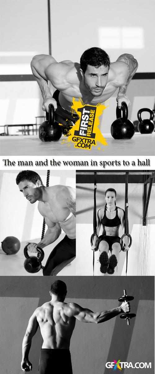 Stock Photo: The man and the woman in sports to a hall