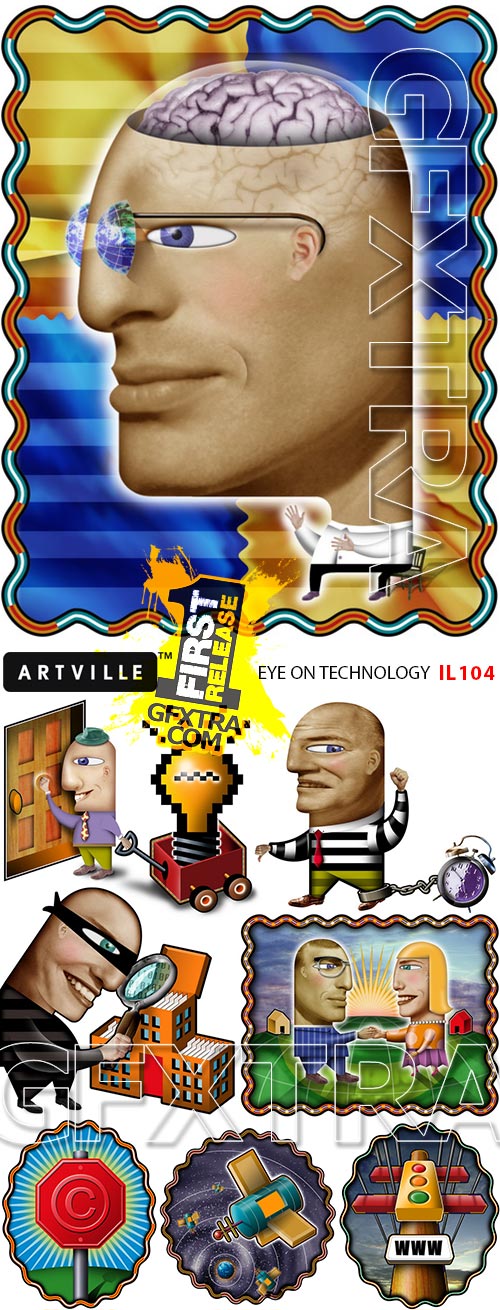 ArtVille Illustrations IL104 Eye on Technology