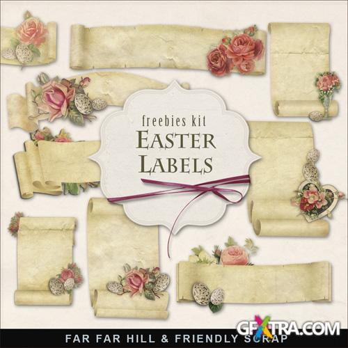 Scrap-kit - Easter Labels Woth Flowers