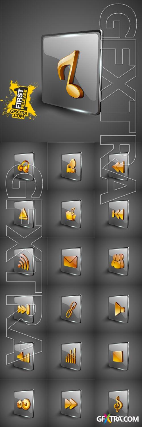 3d Multimedia Icons 25xEPS
