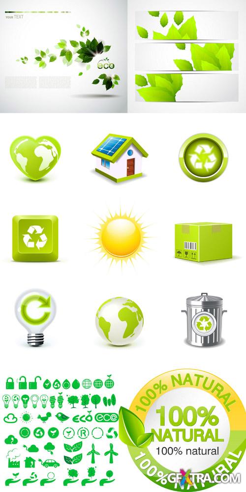 Green, Bio, Organic, Ecological Symbols and Elements #3