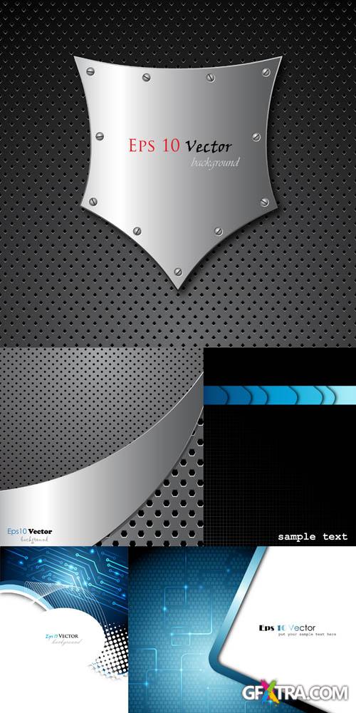 Metal and Techno Vector Backgrounds #3