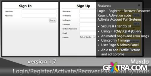 CodeCanyon - Ajax-PHP Login-Register-Activate-Recover System v1.7
