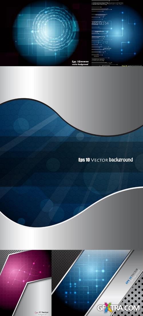Metal and Techno Vector Backgrounds #6