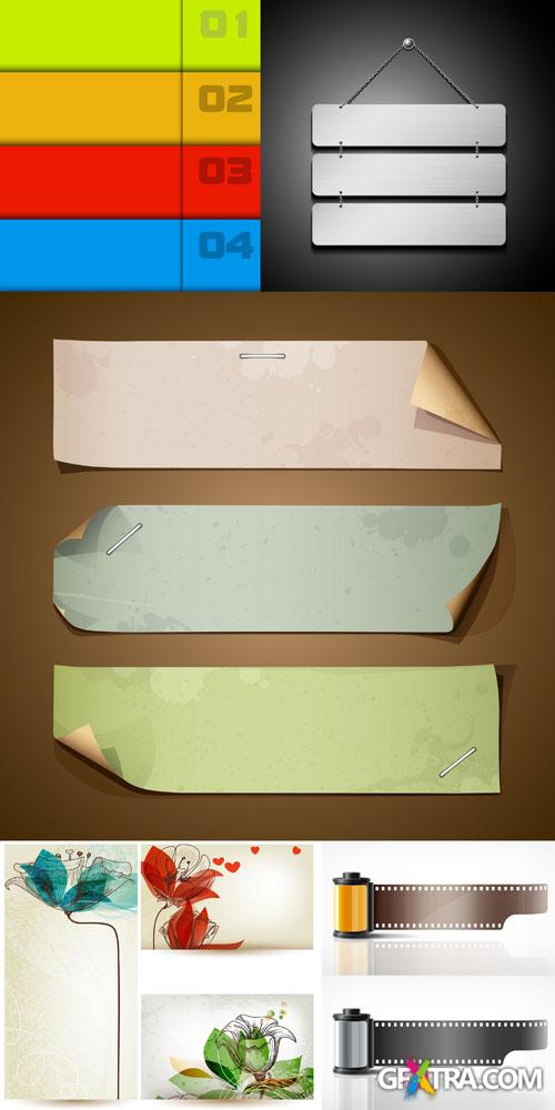 Banner & Paper Fragments Vector Set #27