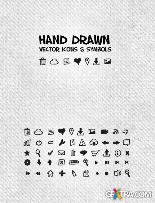WeGraphics - 50 Hand Drawn Vector Icons & Symbols