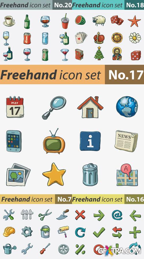 Freehand Icon Set #4