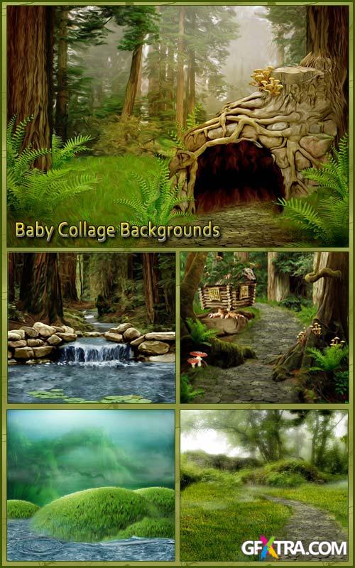 Baby backgrounds for collages