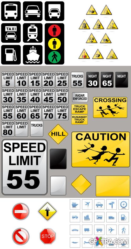Road Signs & Symbols Vector Set #6