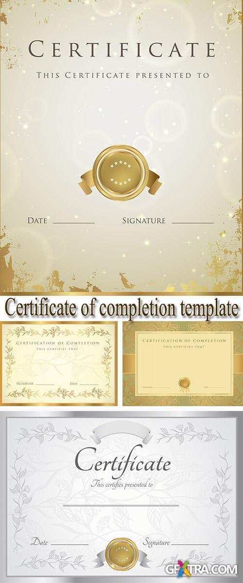 Stock: Certificate of completion template