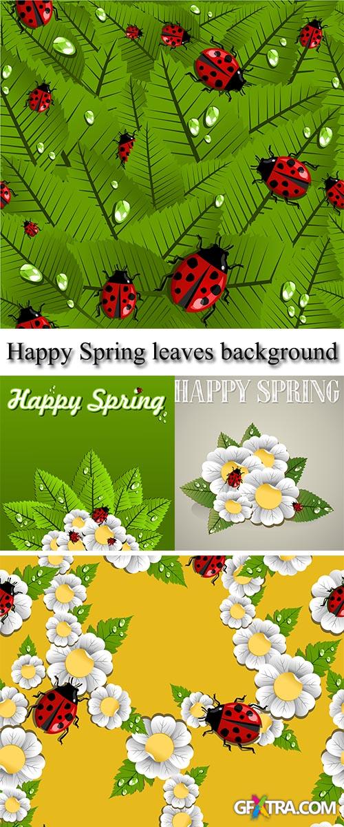 Stock: Happy Spring leaves background