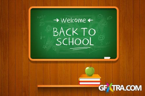Back to school Vector Background PSD Template