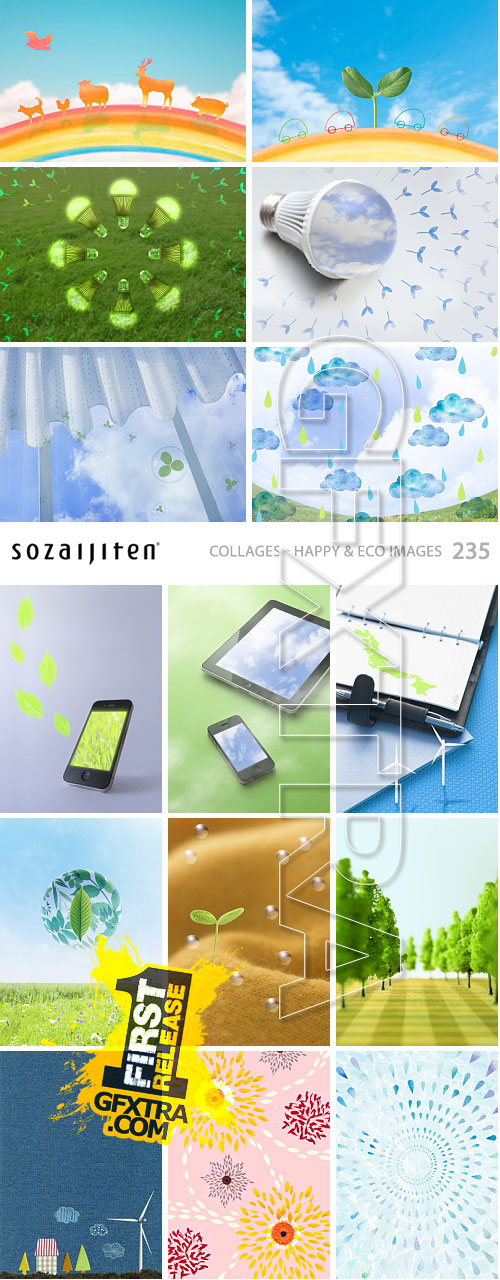 Datacraft Sozaijiten SZ235 Collages: Happy & Eco Images