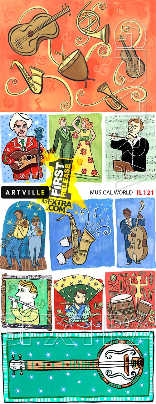 ArtVille Illustrations IL121 Musical World