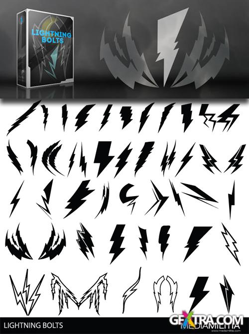 Lightning Bolts EPS Vectors And ABR Brushes