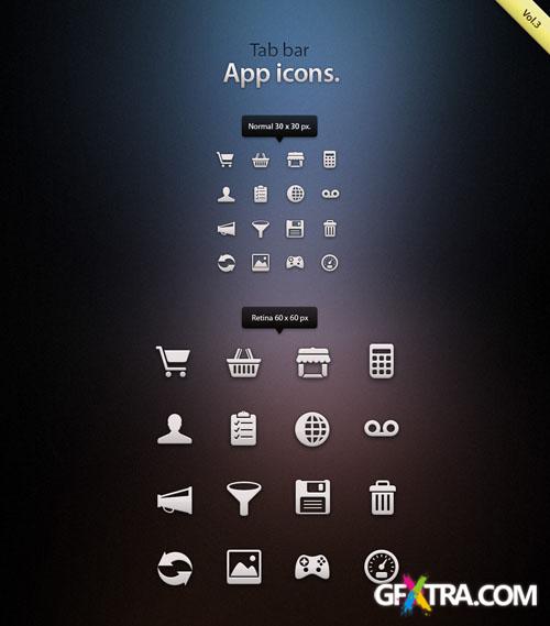 Pixeden - Tab Bar Icons iOS vol3