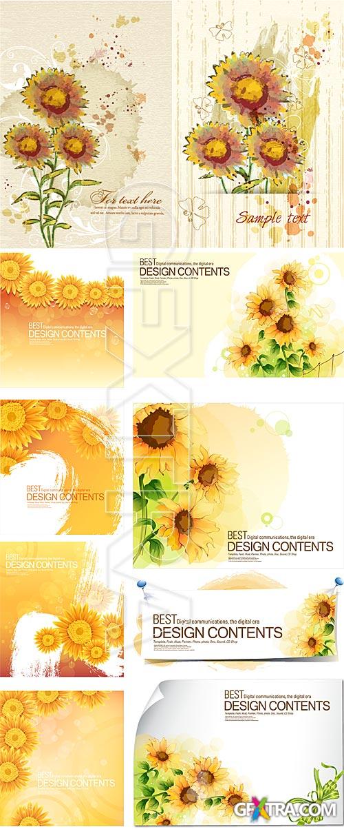 Abstract sunflower backgrounds