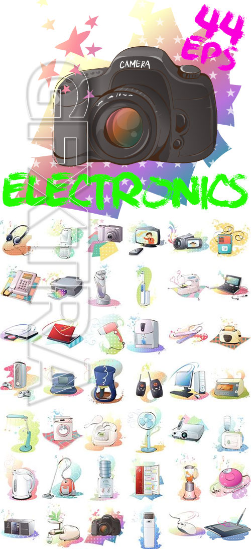 Electronics, Pretty Vector Set 44xEPS