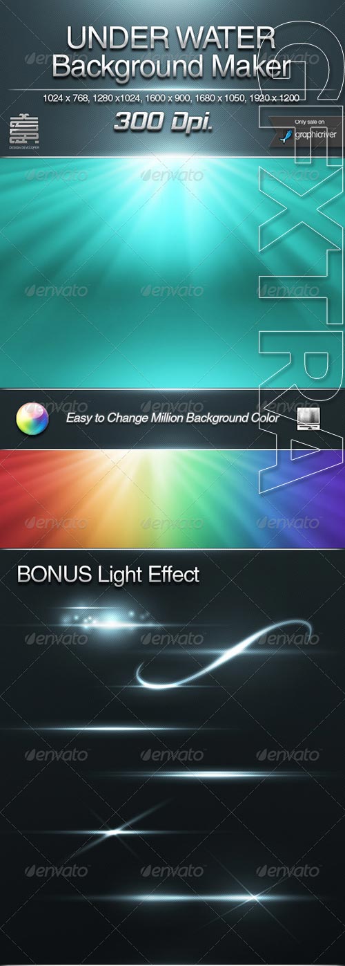 GraphicRiver - UNDER WATER Background maker & Bonus Light Effect
