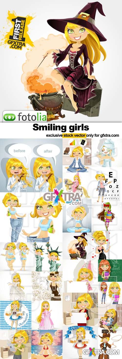 Smiling girls - 25x EPS