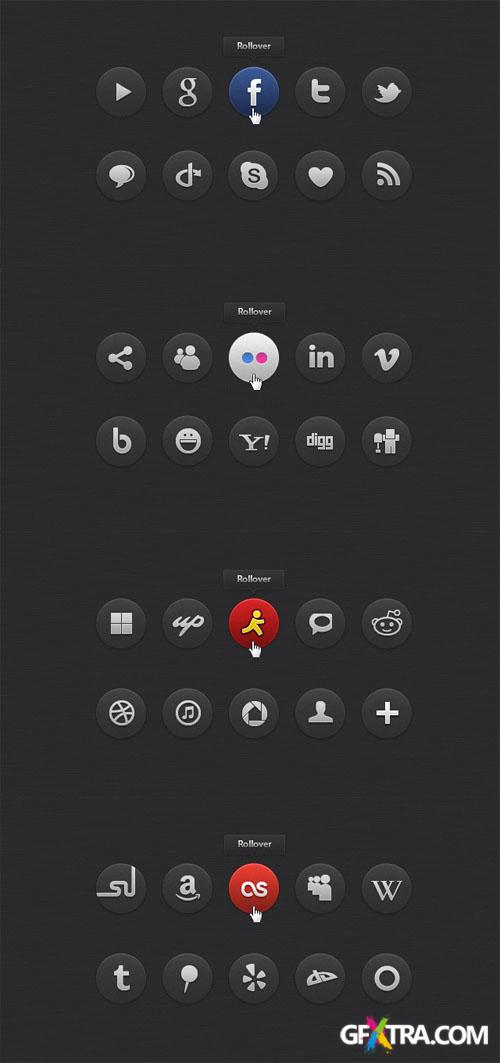 Pixeden - Dark Social Icons Set