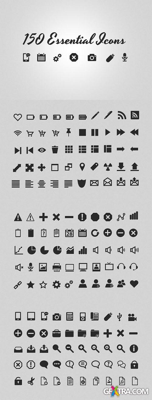 WeGraphics - 150 Essential Icons Collection Vol 1
