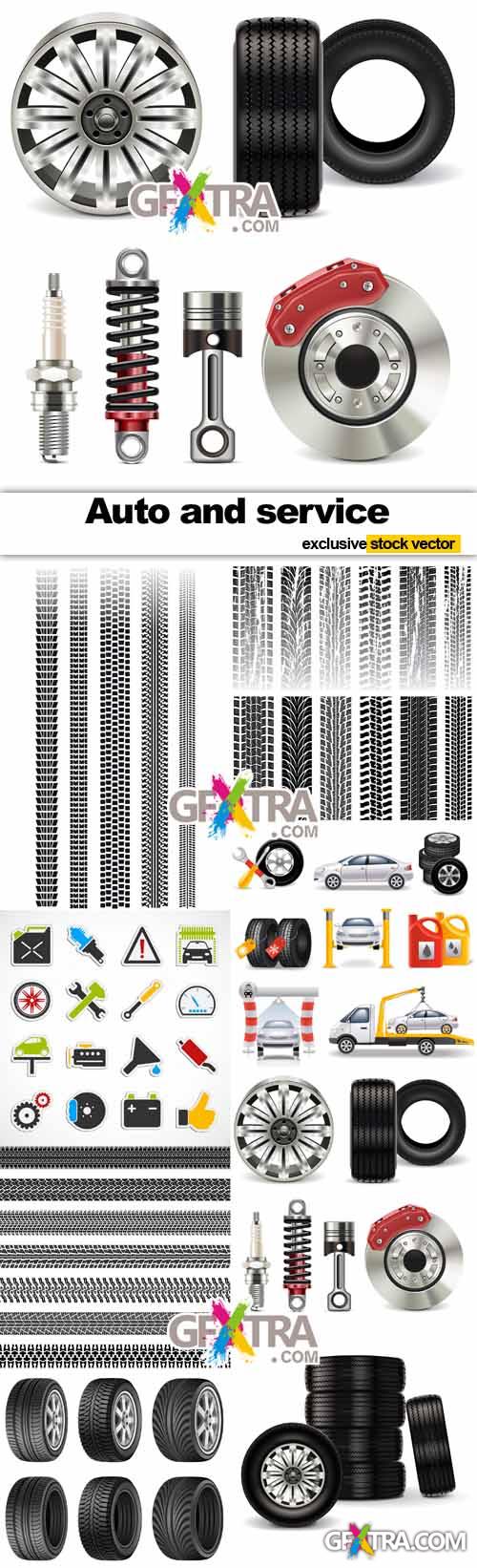 Auto and Service - Vector Stock
