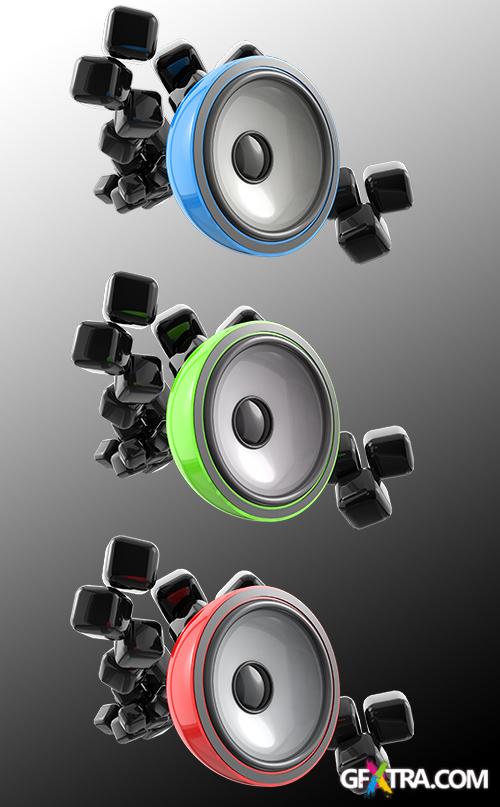 Glossy Speaker PSD & PNG Image Clipart