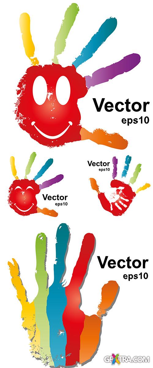 Stock: Vector conceptual hand shape or print