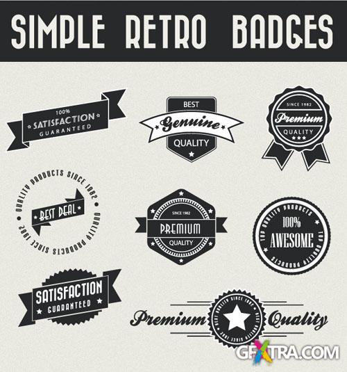 Designtnt - Simple Retro Vector Badges