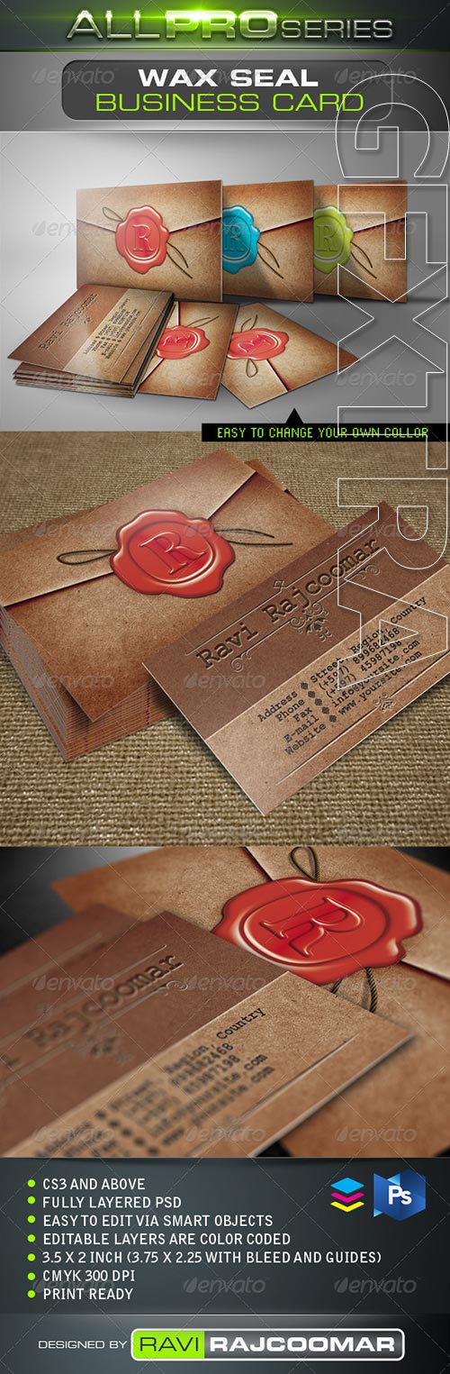 GraphicRiver - Wax Seal Business Card