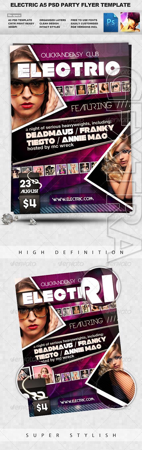 GraphicRiver - Electric Night Club Dance A5 Flyer