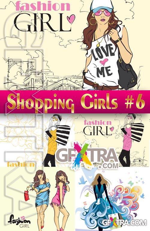 Shopping Girls #6 - Stock Vector