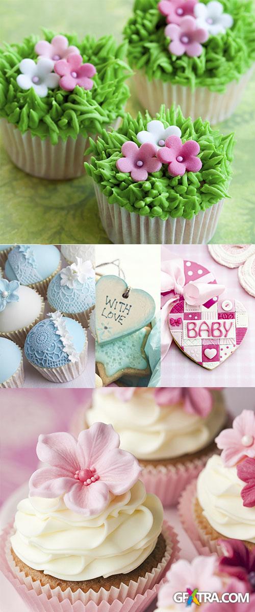 Stock Photo: Wedding cupcakes