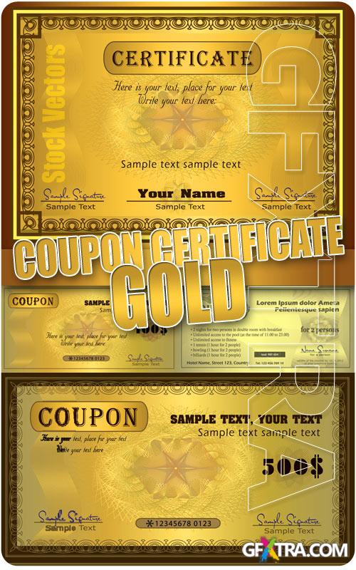 Coupon certificate gold - Stock Vectors
