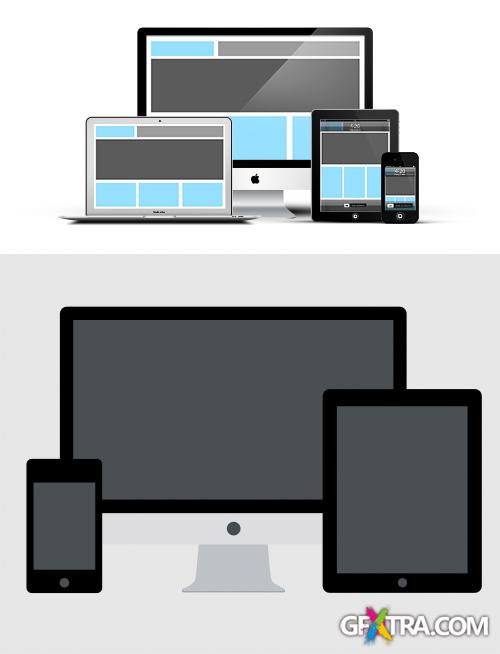 Responsive Devices PSD Mockup Mix