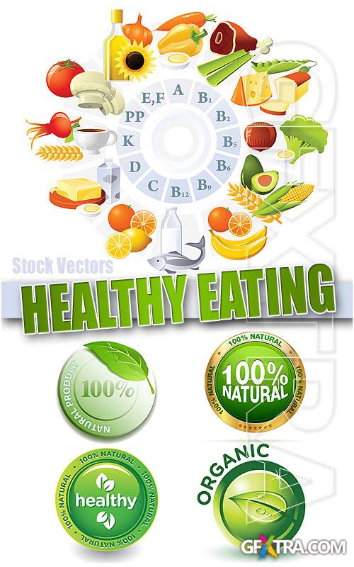 Healthy Eating Lables - Stock Vectors