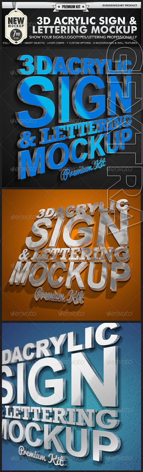 GraphicRiver - 3D Acrylic Sign Mockup - Premium Kit