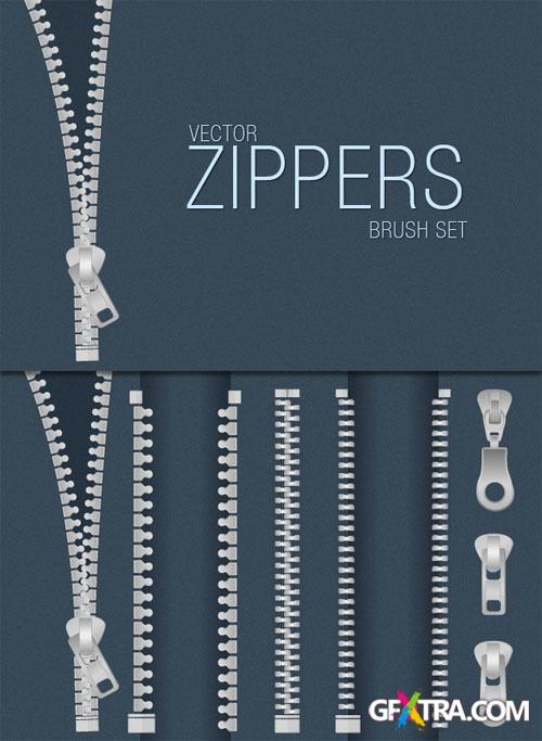Designtnt - Zippers Vector Brush Set
